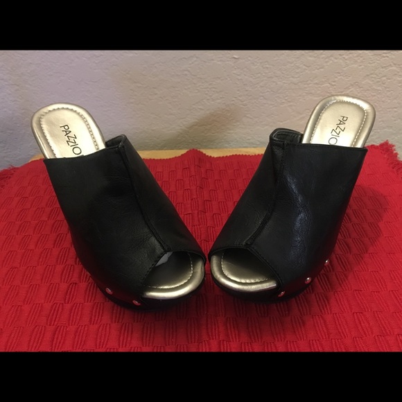 Pazzione black wage heels - Picture 3 of 6